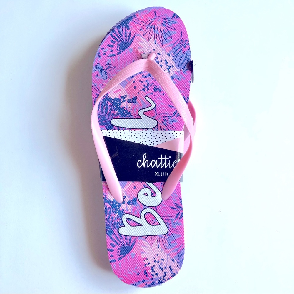 3/$15 BEACH VIBES Flip Flops Sandals Pink XL Size 11 Women’s NEW